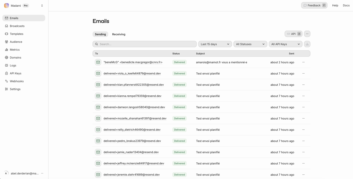 Screenshot du produit de Madami